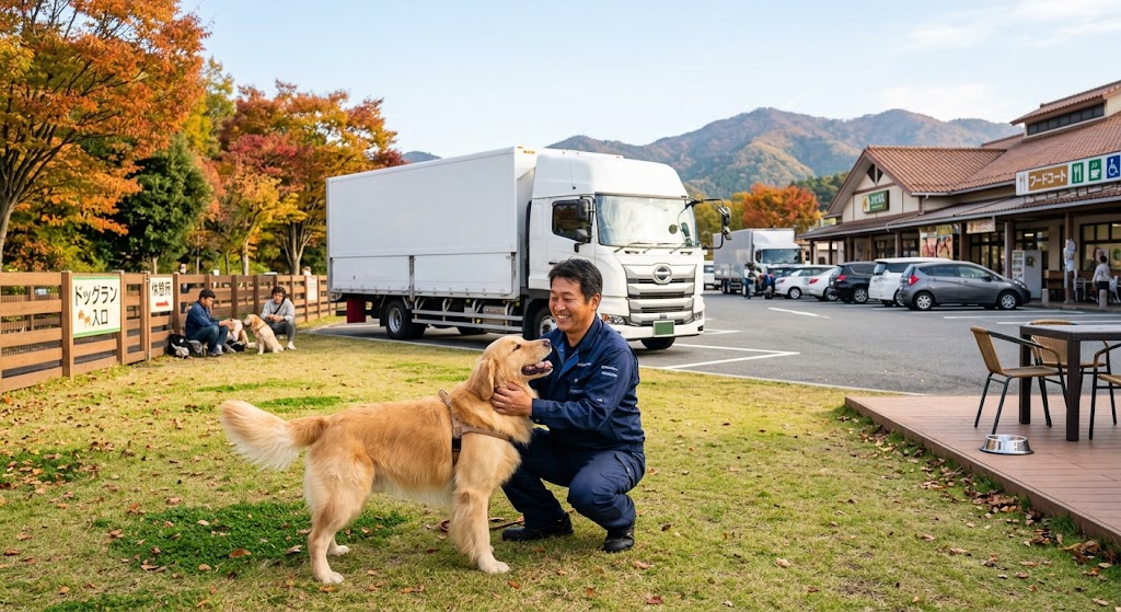 【愛犬家ドライバー必見】愛犬とリフレッシュできるSA・PA特集！ペットも仕事も大切にする転職のコツ